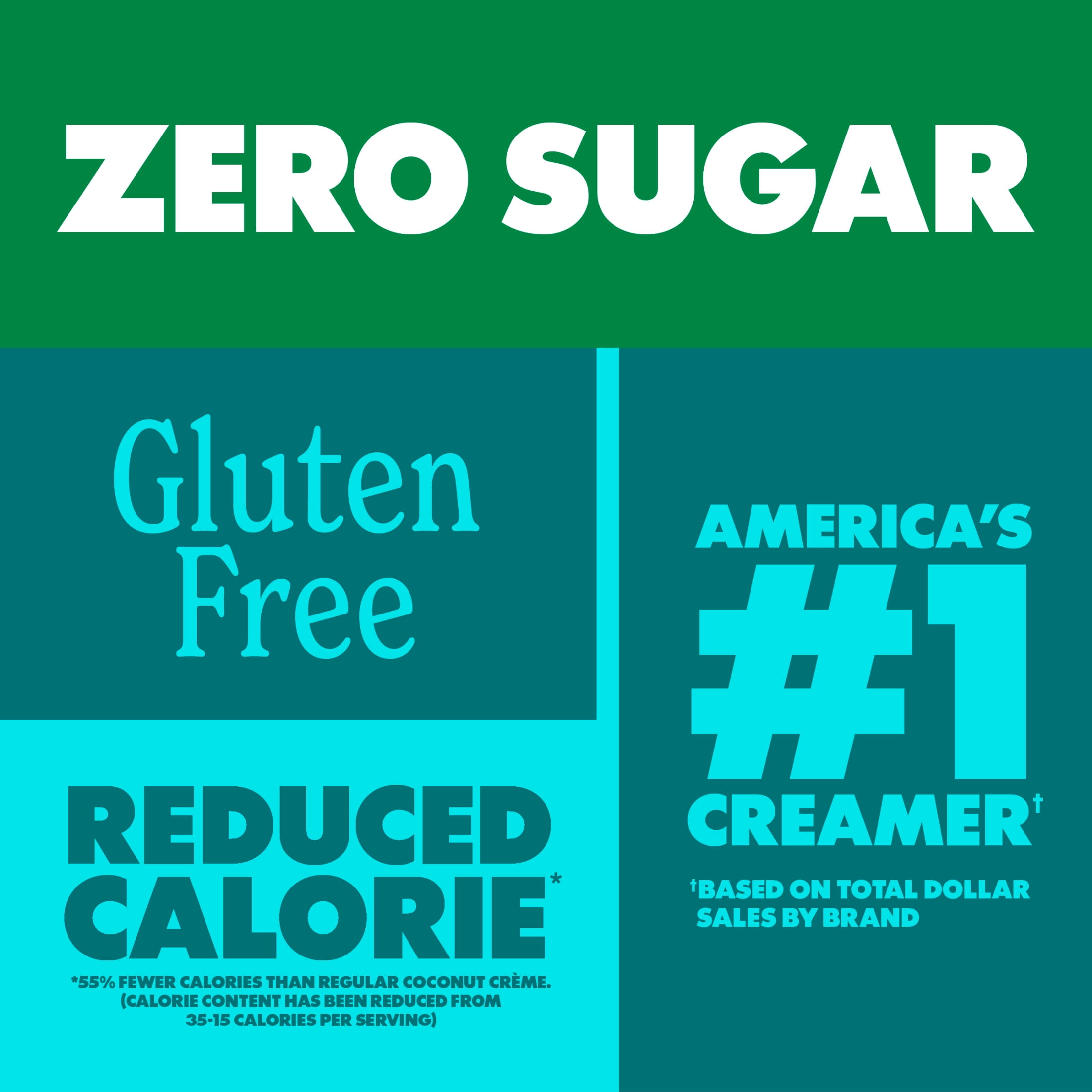 Coffee mate Zero Sugar Coconut Creme Liquid Coffee Creamer, 32 fl oz Bottle