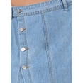 thumbnail image 5 of INSPIRE CHIC Women Denim Midi Skirt High Waisted Button Up Casual Slit Jean Skirts L Light Blue, 5 of 6