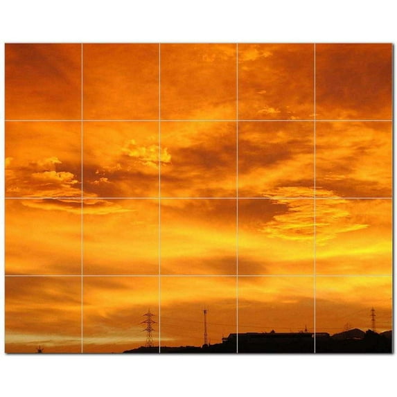 Sunset Ceramic Tile Mural Kitchen Backsplash Bathroom Shower, 401580-XL54