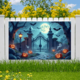 thumbnail image 1 of Halloween Theme Decorative Banner Spooky Atmosphere Jack o Lanterns Gate Design for Outdoor Decorating Holiday Party Night, 1 of 5
