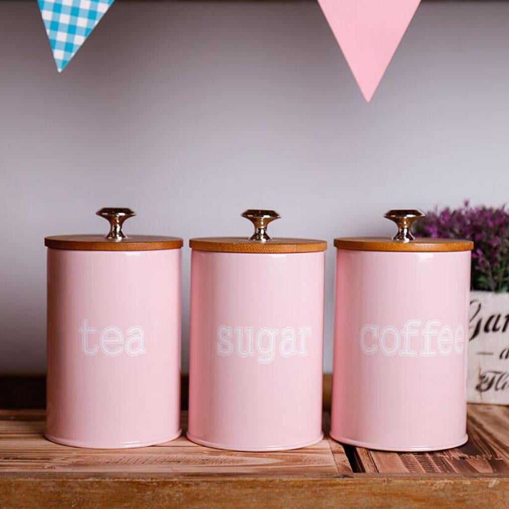 Durable Kitchen Metal Spice Seasoning Canister Pink