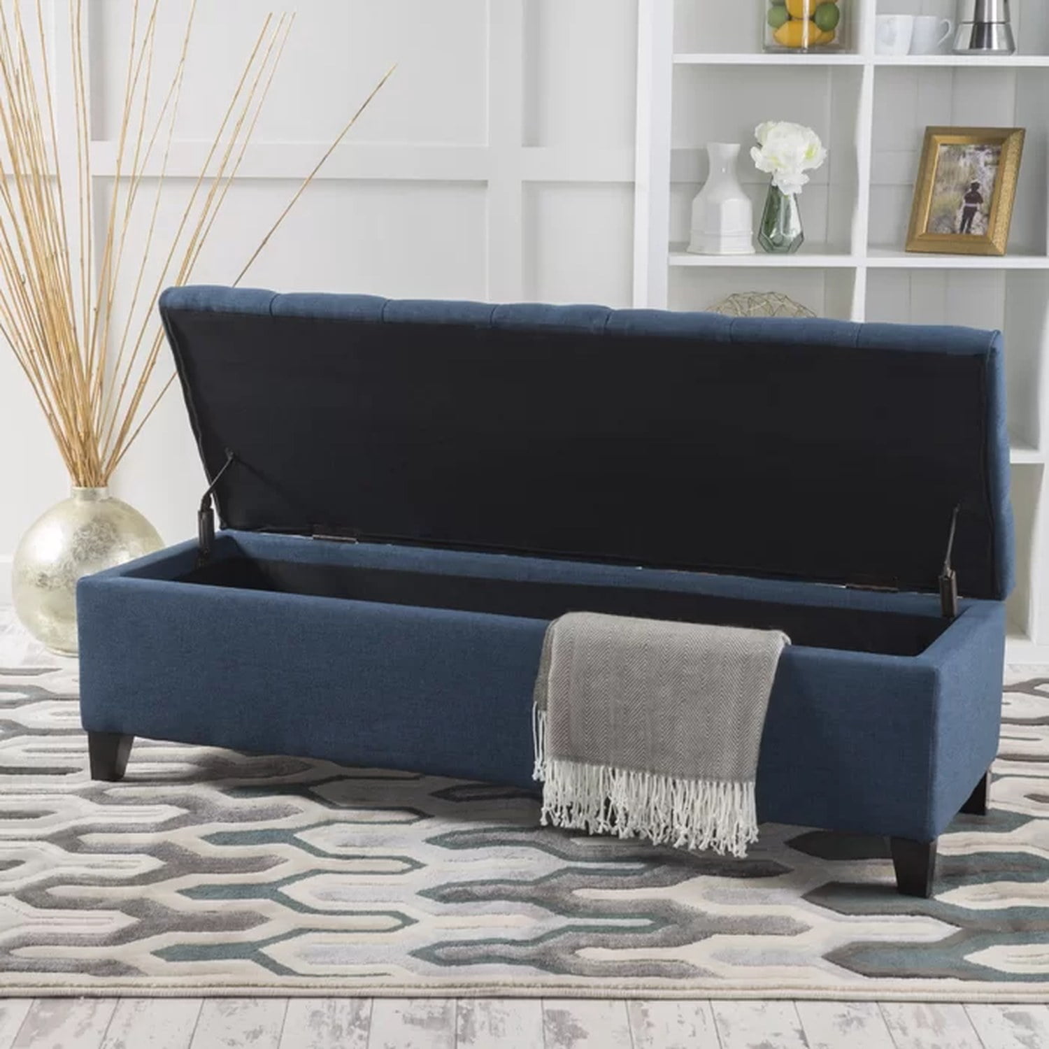 Storage Ottoman, Multipurpose Accent Ottoman for Living Room Bedroom Entryway