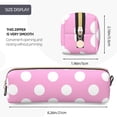 thumbnail image 3 of Fotbe Pink And White Polka Dot Estuche para Lápices de Cuero con Estampado, Estuche con Cremallera Resistente, Organizador Compacto y Elegante para Papelería, 3 of 7