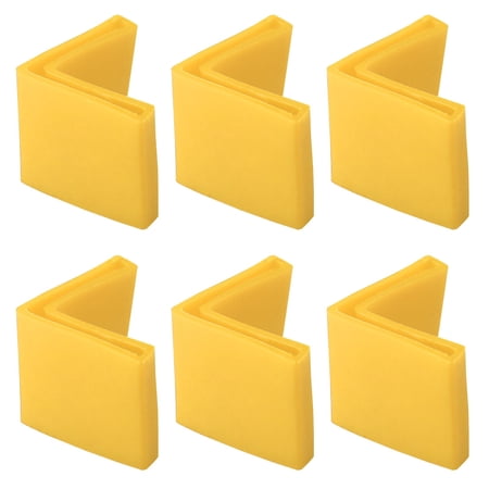 6Pcs Yellow Soft Angle Iron Foot L Shaped Edge Leg Cover 25mm x 25mm