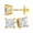 Yellow-14K Gold Post & Sterling Silver, variant on Central Diamond Center 14K Gold Posts & Sterling Silver Princess Cut CZ Stud Earrings Made with Swarovski Zirconia - 6.0mm 3.00cttw - Platinum Plated