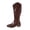 #1 Brown, variant on Taqqpue Women Boots Fold Over Wedge Boots for Women Knee High Zipper Round Toe Tall Boots Wide Calf High Heel Long Boots