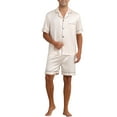 thumbnail image 2 of Conjunto de Pijamas de Satén INSPIRE CHIC para Hombre, Pijamas de Manga Corta de Dos Piezas con Bolsillos, Ropa de Dormir Suave en Color Champagne, 2 of 6