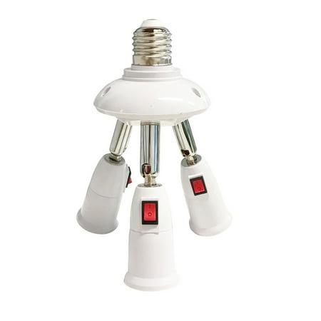 

2Pcs E27 Lamp Base Bulb Splitter Light Adapter Replacement Extension Conversion Portable Lighting Holder Extender Workshop 3 in 1