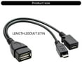 thumbnail image 5 of Black 480Mbps USB Female Splitter Adapter for Phone Tablet, 5 of 15