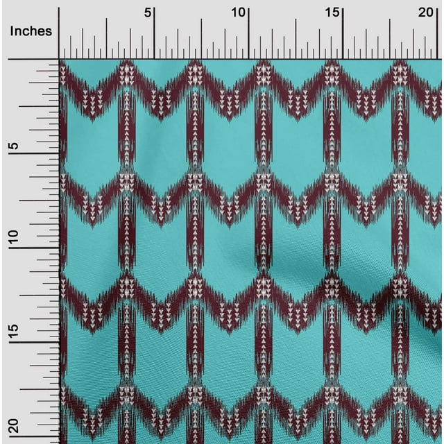 oneOone Polyester Lycra Fabric Chevron Ikat Print Fabric BTY 56 Inch Wide