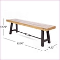 thumbnail image 3 of Patio Bench Classic Slat Solid Acacia Wood for Outdoor Seating | Acacia Wood, 3 of 11