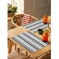 thumbnail image 5 of Placemats Set of 4, Grey Stripes Woven Placemat, Linen Place Mats for Kitchen/Dining Tables, Modern Minimalist Horizontal Ombre Lines Washable Table Mats for Party, 5 of 8