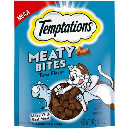 UPC: 0023100141848 | TEMPTATIONS Meaty Bites  Soft and Savory Cat Treats  Tuna Flavor  4.12 oz. Pouch