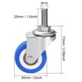 thumbnail image 2 of Swivel Caster Wheels PU Caster 2 Inch Dia Blue Wheel M10 x 25mm Thread 132lb Capacity , 2pcs, 2 of 3