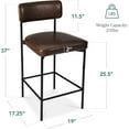 thumbnail image 2 of CZMJY Your Kitchen Island & Dining Space with Sleek Armless Counter Height Bar Stools – Modern PU Faux Leather Comfort, Stylish Design, and Perfect Home Accent in a Convenient Set of 2,Mocha Brown, 2 of 9