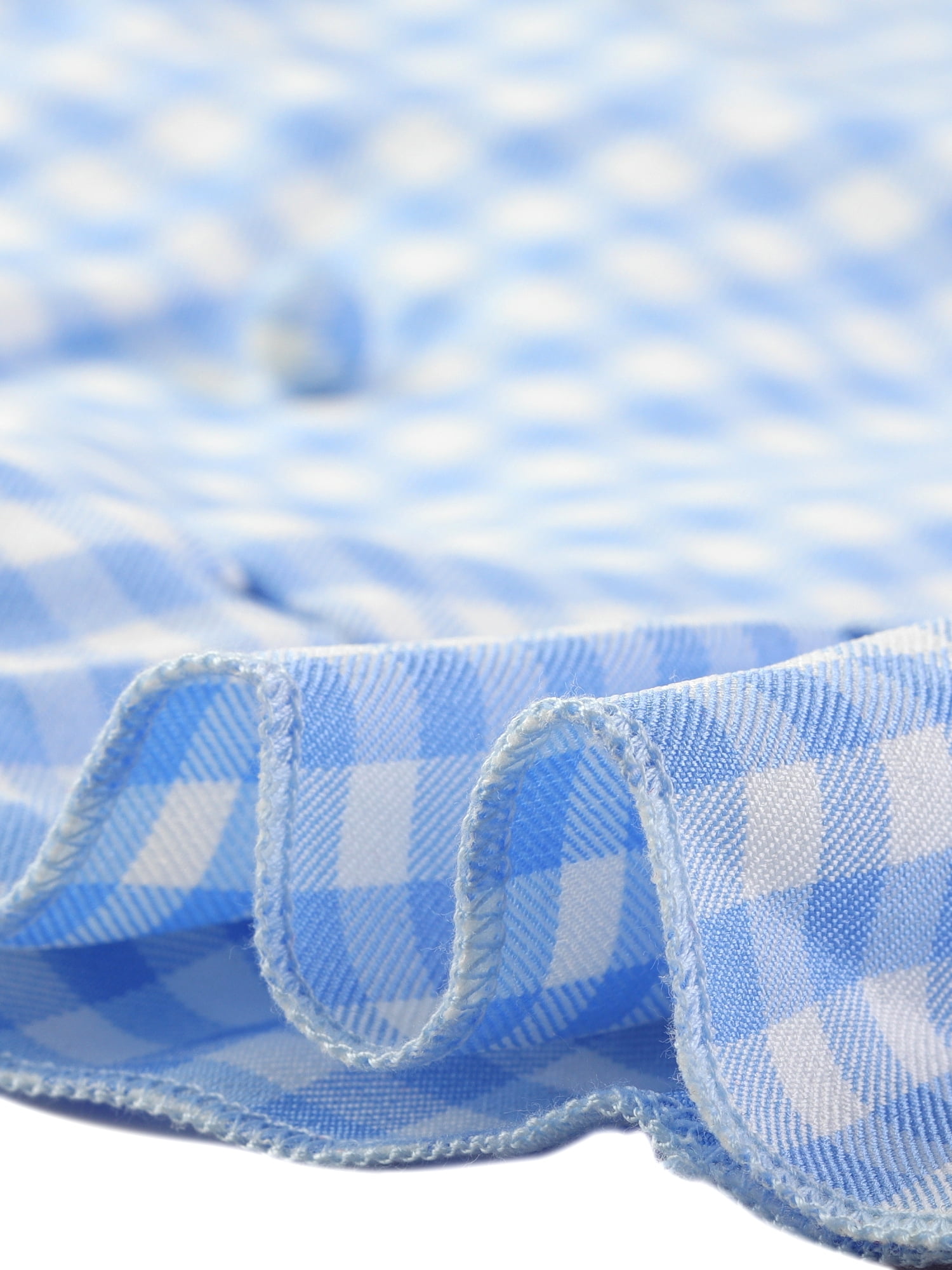 DARING DIVA Gingham Print Ruffled Doll Collar Puff Sleeve Mini Dress S Light Blue