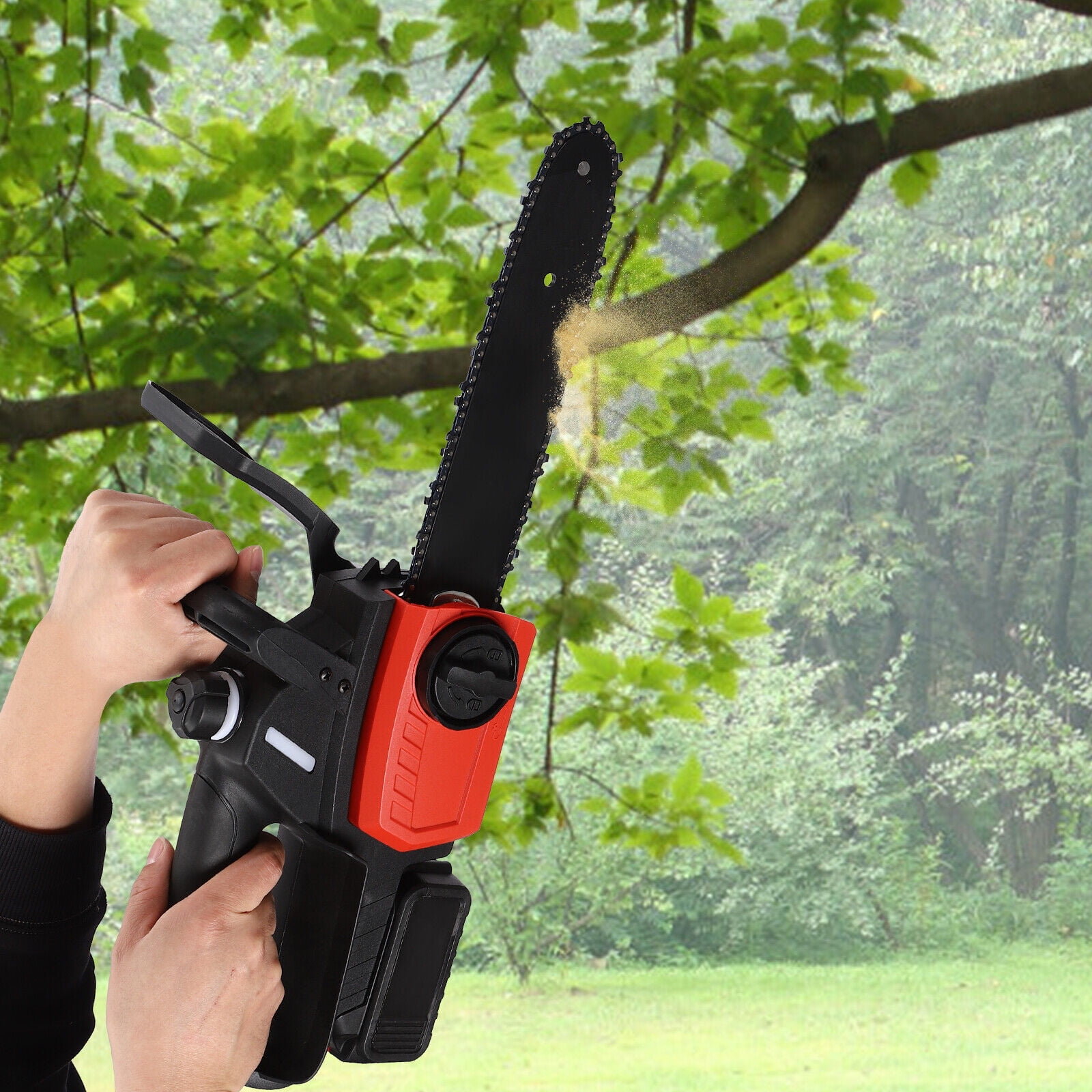 Cordless Electric Chainsaw with Battery And Charger 21v Portable Cordless Chainsaw Garden Handheld Pruning Shears Chain Saw for Tree Trimming