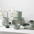 thumbnail image 4 of Stone Lain Mirella 16-Piece Dinnerware Set Stoneware, Borosilicate Glass, Service for 4, Light Green, 4 of 6