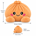 thumbnail image 3 of CEklwe Cute Dumpling Plush Toy with Steamer Basket, 5.9 Inch Steamed Bun Plushie with Embroidered Face, Soft Food Stuffed Animal for Desk Decor, Birthday and Holiday Gift Christmas Stocking Stuffers, 3 of 4