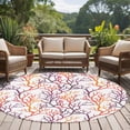 thumbnail image 5 of Summer Watercolor Style Round Area&nbsp;Rug 7ft Yellow Ocean Coral Non-Slip&nbsp;Washable Circle Rugs Soft Felt Indoor Floor Mat for Bedroom Kitchen Living Room Bathroom, 5 of 9