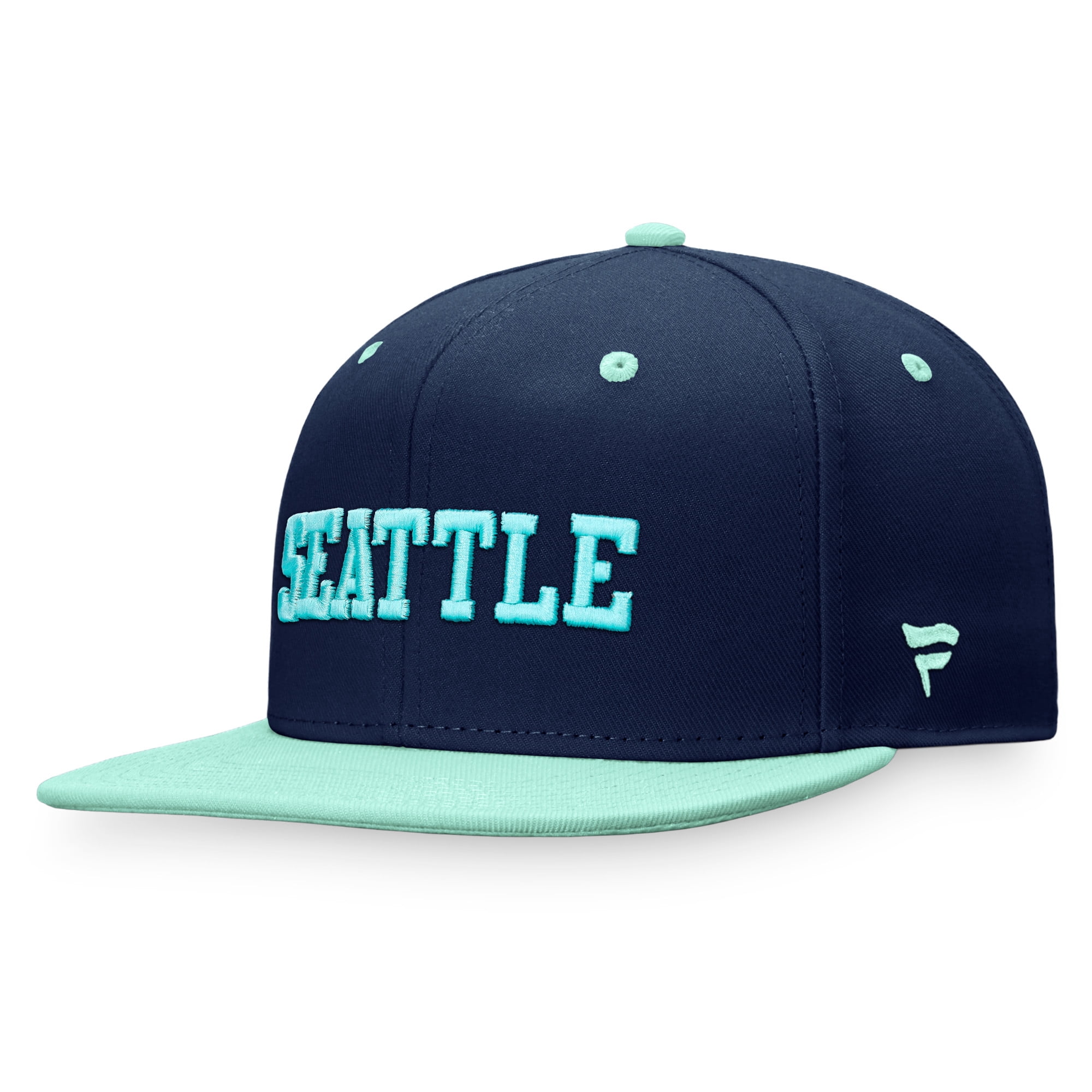 Men's Fanatics Deep Sea Blue/Light Blue Seattle Kraken Heritage City Two-Tone Snapback Hat