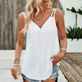 thumbnail image 7 of XFLWAM Tank Tops for Women Spaghetti Strap Tops V Neck Zipper Sleeveless Camisole Sexy Casual Summer Trendy Cami Shirts, 7 of 7