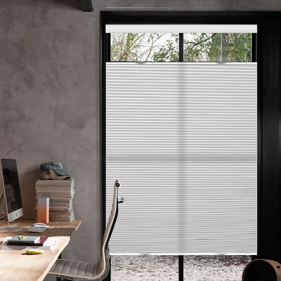 Top Down Bottom up Light Filter Cellular shades, Honeycomb Window Blinds, Light Filter Grey+19 1/2"W x 72"H, Fashion Simple Elegant Shade, Custom Sized
