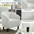 thumbnail image 2 of LAFGUR Barrel Chairs, Furry Accent Chairs, Sherpa Chairs with Soft Padded Armrest, Armchairs for Living Room Bedroom Office,Beige, 2 of 8