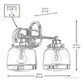 thumbnail image 6 of Urban Ambiance Luxury Vintage Electric Bath Fixture, Size: 11-1/4"H x 16-1/4"W, with Urban Industrial Style Elements, Olde Bronze Finish and Clear Shade, UHP2537, 6 of 7