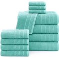 thumbnail image 1 of Casa Platino Juego de Toallas de Baño de 12 Piezas - Incluye 4 Toallas de Baño Grandes, 4 Toallas de Mano y 4 Paños - Toallas de Baño de Algodón Suave y Absorbente - Cielo Aguamarina, 1 of 7