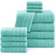 thumbnail image 1 of Casa Platino Juego de Toallas de Baño de 12 Piezas - Incluye 4 Toallas de Baño Grandes, 4 Toallas de Mano y 4 Paños - Toallas de Baño de Algodón Suave y Absorbente - Cielo Aguamarina, 1 of 7