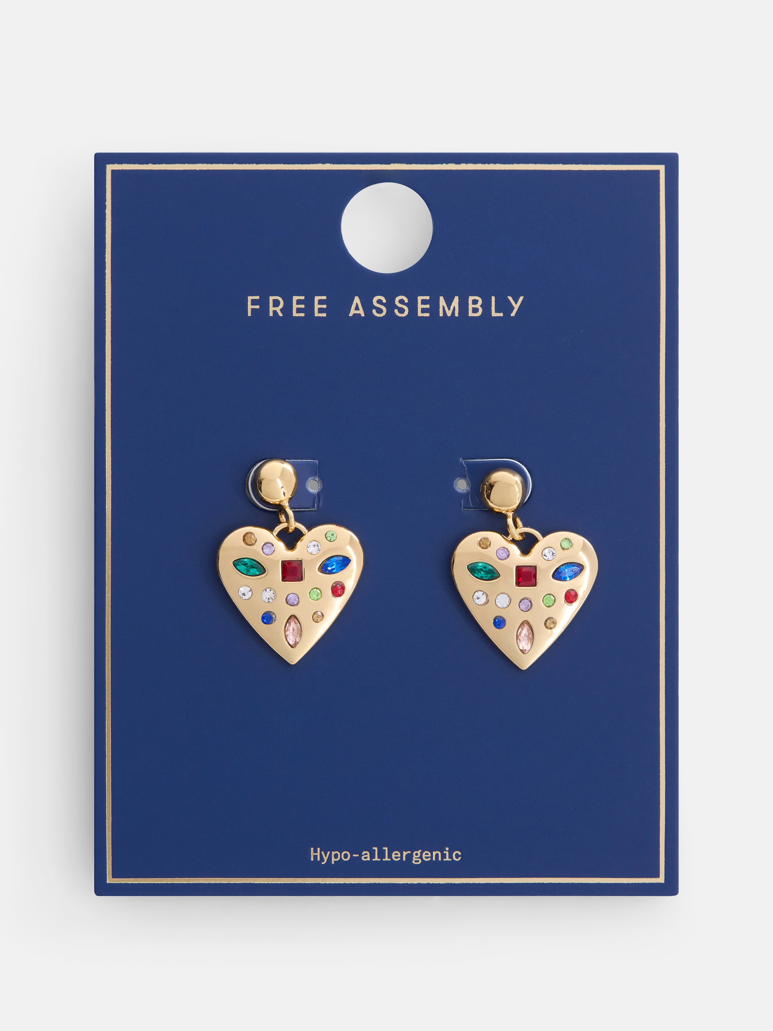 Free Assembly Women's Faceted Bead Goldtone Heart Earrings