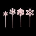 thumbnail image 3 of 4 adornos para tartas con copos de nieve y purpurina para fiestas, cupcakes navideños Rosa, 3 of 9