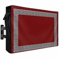 thumbnail image 2 of Outdoor TV Cover 52x30x4.5in, Greek Geometric Inspired Twist Line Weatherproof TV Screen Protector with Zipper, Abstract Key Pattern on Red Outside Television Cover Fits Up to 52-55", 2 of 9