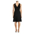 thumbnail image 2 of Theory Womens Ribbed Fit & Flare Dress, Black, Small, 2 of 2