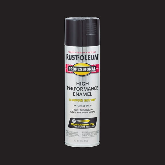 Black, Rust-Oleum Professional High Performance Gloss Enamel Spray Paint-7579838, 15 oz