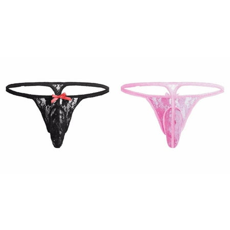 2-Pack Men s T-Back Shorts Men Underwear Men Stylish Lace Pattern Corset Lingerie Lingerie for Women plus Size Set Women Lingerie Silk Stockings for Women with Bows Bunny Lingerie