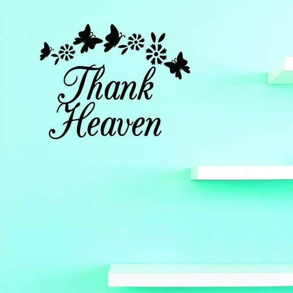 Custom Decals Thank Heaven Wall Art Size: 18 X 18 Inches Color: Black