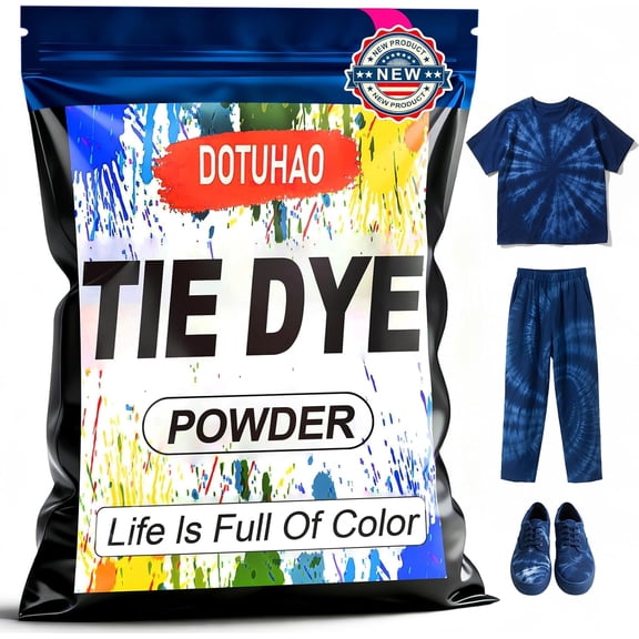 Tie Dye Powder, Dark Blue Tie Dye for Clothes, Fabric Dye, Permanent & Washfast Powder Tie Dyes, Creative Dyes for Clothes(Dark Blue,4 OZ)
