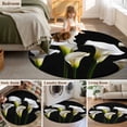 thumbnail image 5 of Round Rug 3.3Ft Washable Non-Slip, White Floral Circle Area Rugs for Living Room Bedroom, Modern Art Summer Botanical Watercolor Indoor Floor Mats Carpet Runner for Home Decor Aesthetic, 5 of 8