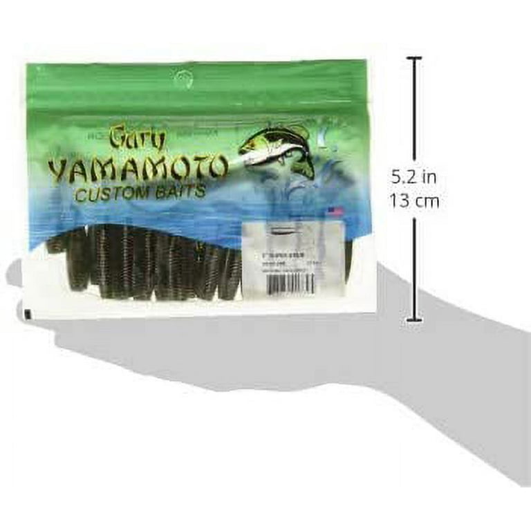 Yamamoto Baits Single Tail Grub, 20, 5in, Watermelon with Large Black &  Small Re