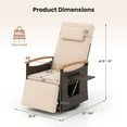 thumbnail image 3 of Gymax 2PCS Outdoor 360° Swivel Rattan Recliner Chair Patio Wicker Chaise Lounge Chair Beige, 3 of 9