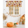 thumbnail image 2 of Rod Pocket Window Valances Retro Idyllic Maple Leaf on Linen Short Kitchen Curtains Autumn Plant Tree Leave Window Treatment Drapes for Bedroom Bathroom Living Room 54x18In,1 Panel, 2 of 6