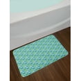 thumbnail image 2 of Christmas Bath Mat, Graphics Santas and Snowmen with Stars and Spruce Trees, Plush Bathroom Decor Mat with Non Slip Backing, 29.5" X 17.5", Lime Green Multicolor, by Ambesonne, 2 of 2