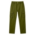 thumbnail image 5 of Women's Button Zip Cargo Jogger Pants, Ghalytn Elastic Back Waist Multi-Pocket Casual Outdoor Tapered Trousers, 5 of 7