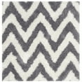 thumbnail image 5 of SAFAVIEH Giuseppe Chevron Shag Area Rug, Ivory/Grey, 11' x 15', 5 of 7