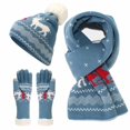 thumbnail image 5 of HNMKIU Three Piece Cold Proof Knitted Hat Scarf Set With European Autumn Winter Warm Accessory For Daily Casual Wear Blue - One Size, 5 of 8