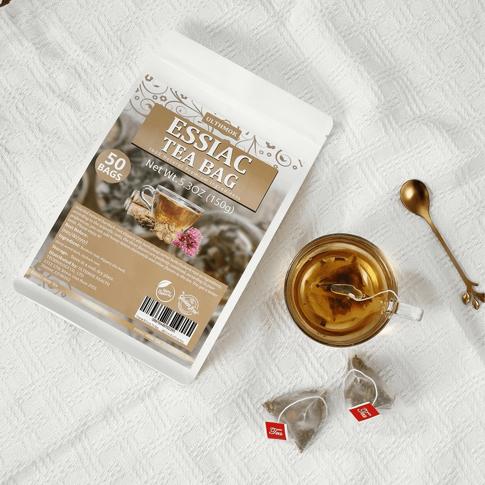 ULTHMOK Essiac Tea Bags 50 Bags, Blend Tea, Made with 100% Natural Ingredients, No Additives