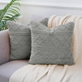 thumbnail image 2 of NOMADIC NOOK 4 Pcs Short Plush Throw Pillow Covers Decorative Cushion Covers for Sofa White/Light Gray 20" x 20", 2 of 6
