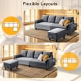 thumbnail image 3 of Pingliang Home Convertible Sectional Sofa with Storage Ottoman and Side Storage Pockets,Modern 4 Seat L Shaped Couch with 19.3" Seat Depth for Living Room Office Apartment Studio,Light Gray, 3 of 14